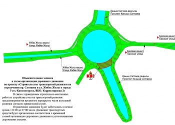 В Усть-Каменогорске на ночь перекроют часть кольца на пересечении Сатпаева и Жибек Жолы
