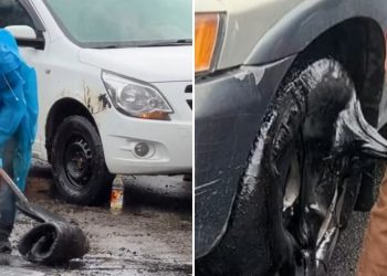 Қабанбай көшесіндегі «қақпан»: Өскеменде көліктер қара майға батты