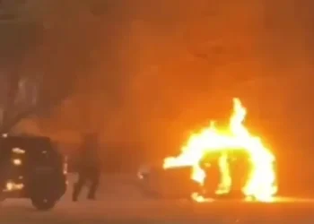 Семейде зейнеткер полицияның екі көлігін өртеп жіберді